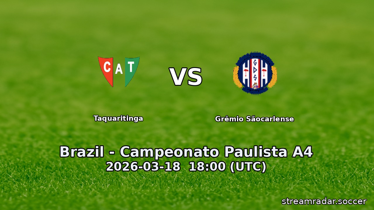Taquaritinga vs Grêmio Sãocarlense
