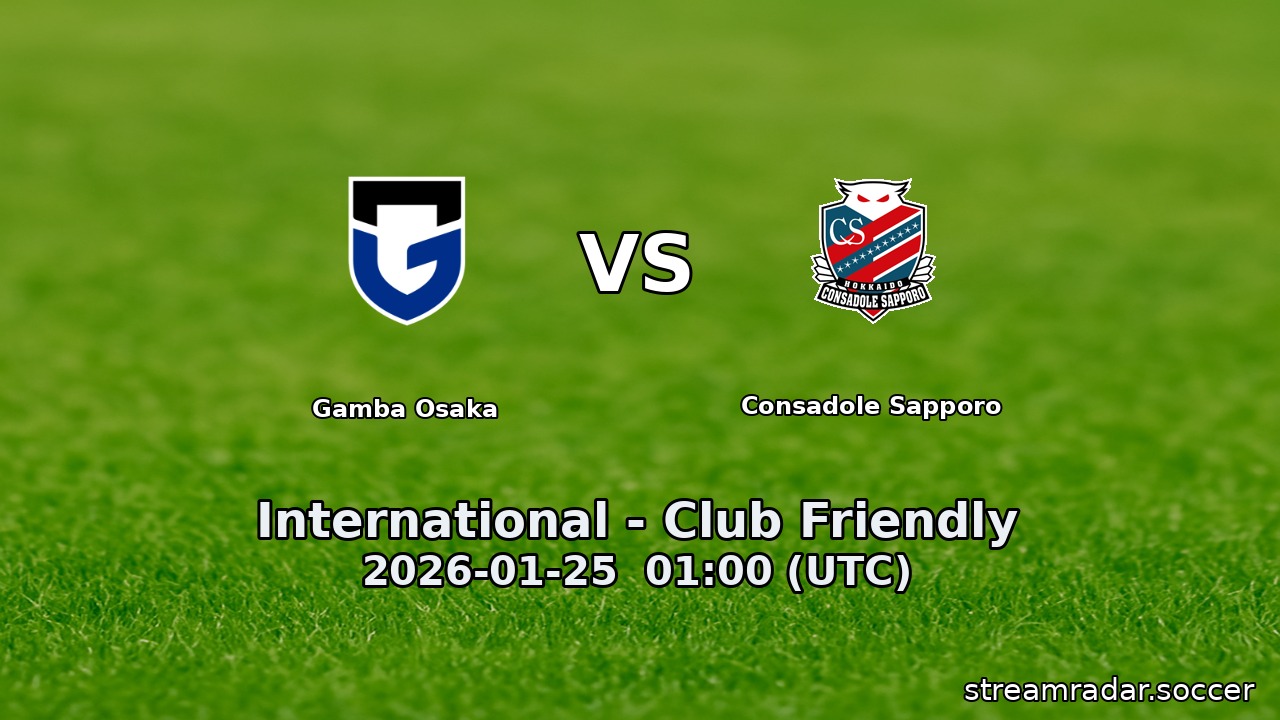 Gamba Osaka vs Consadole Sapporo