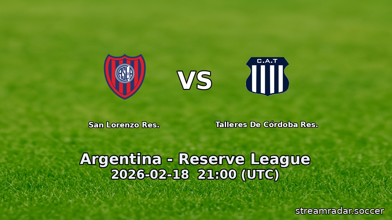 San Lorenzo Res. vs Talleres De Córdoba Res.
