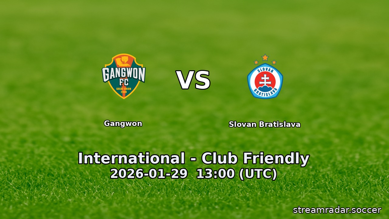 Gangwon vs Slovan Bratislava