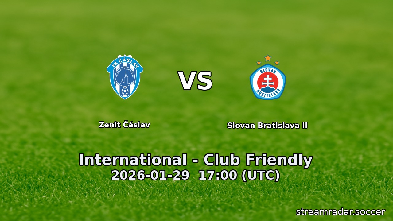 Zenit Čáslav vs Slovan Bratislava II