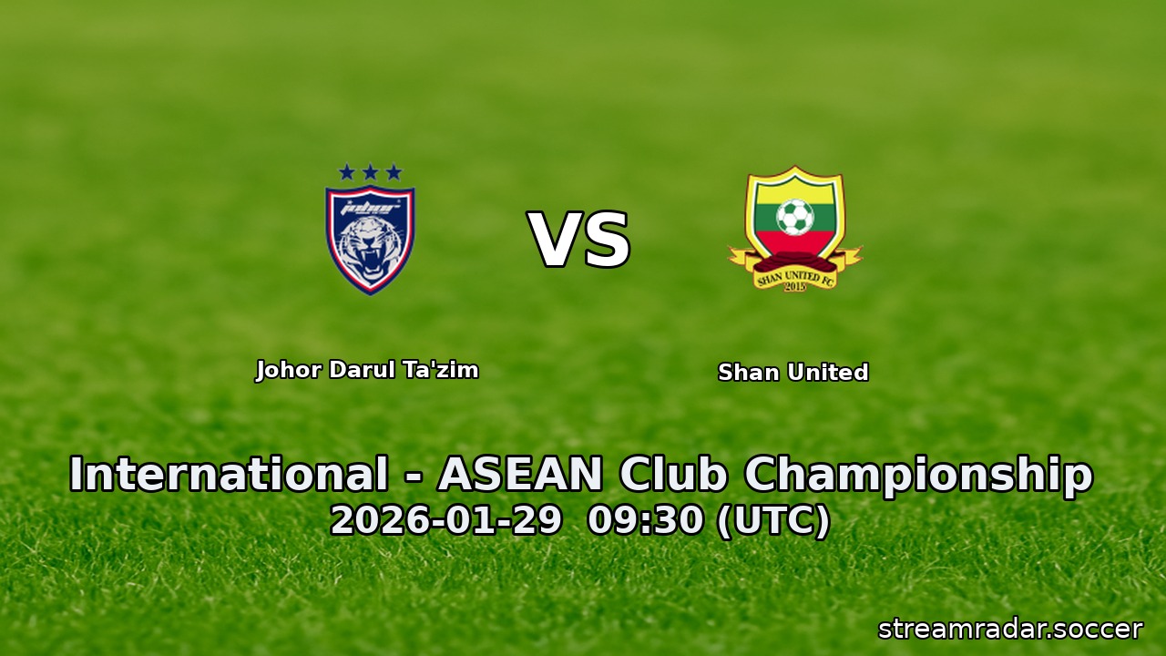 Johor Darul Ta'zim vs Shan United