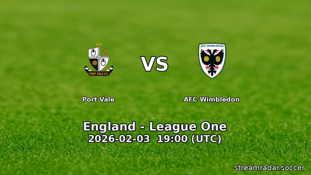 Port Vale vs AFC Wimbledon