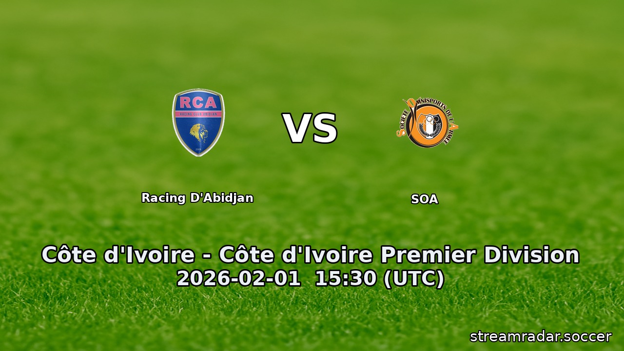 Racing D'Abidjan vs SOA