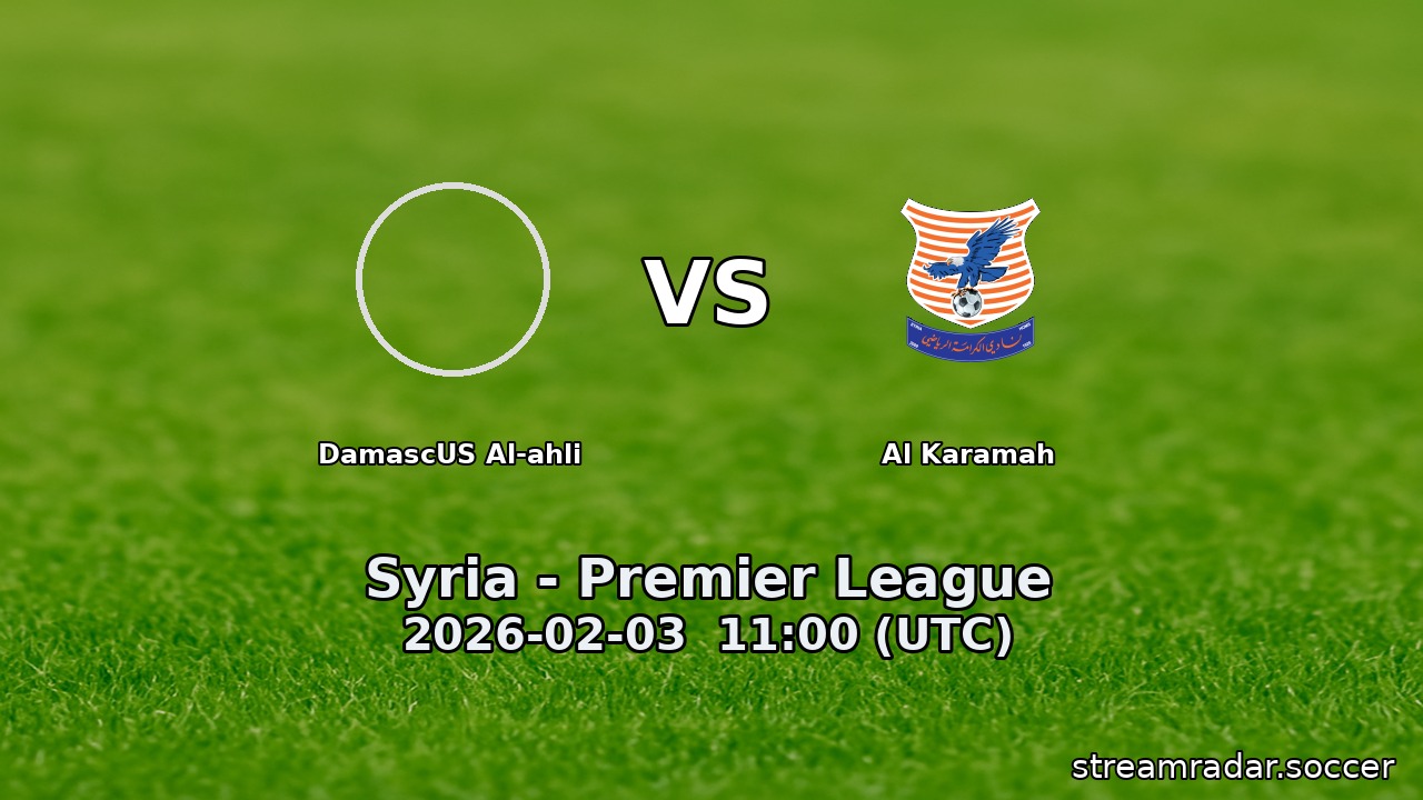 DamascUS Al-ahli vs Al Karamah
