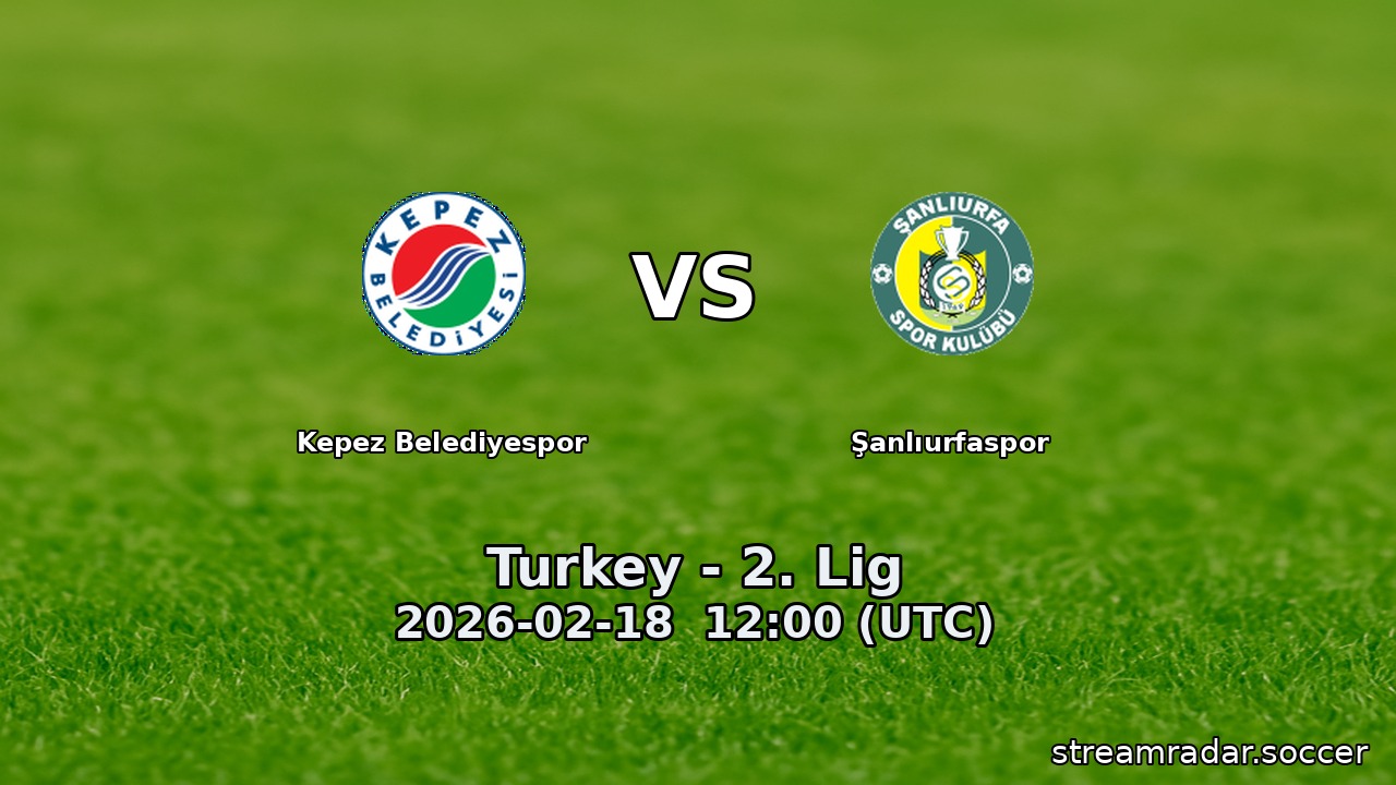Kepez Belediyespor vs Şanlıurfaspor