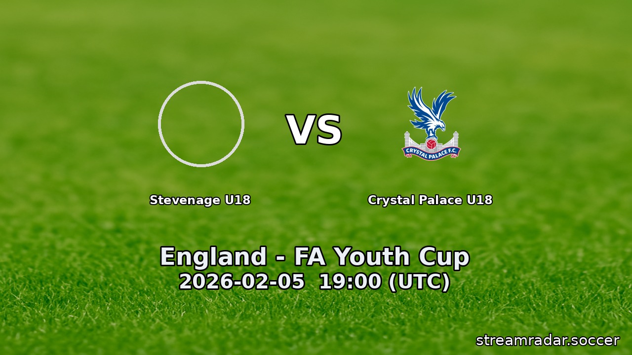 Stevenage U18 vs Crystal Palace U18