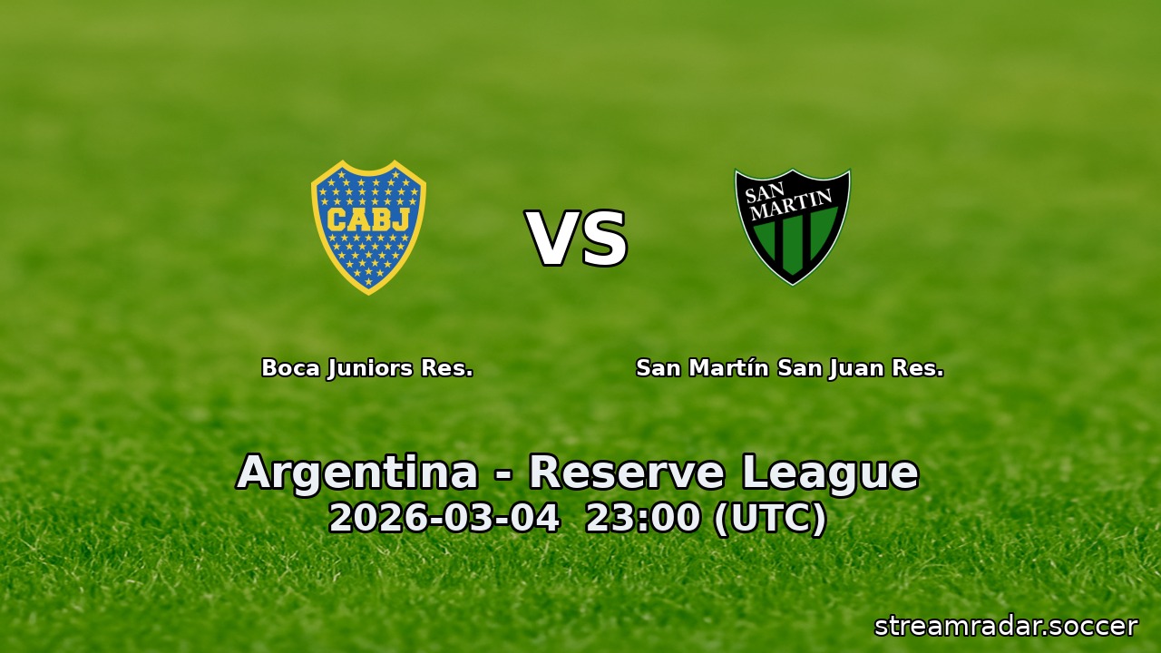 Boca Juniors Res. vs San Martín San Juan Res.