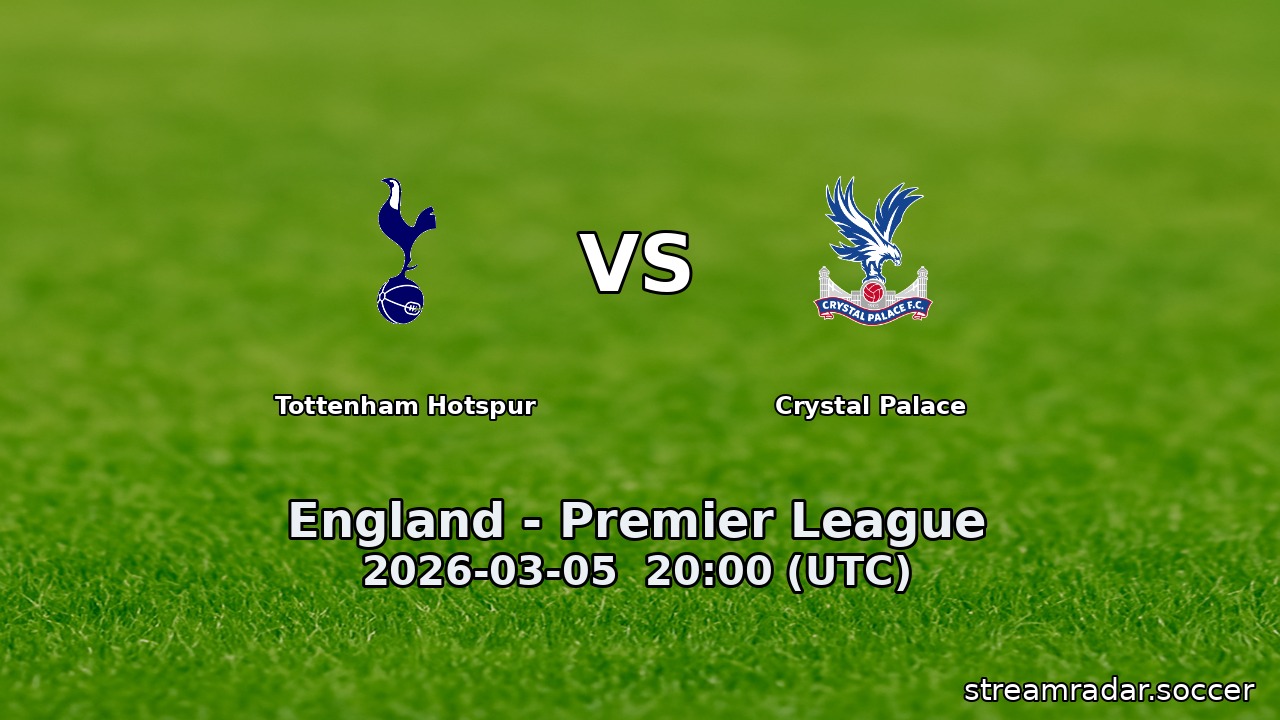 Tottenham Hotspur vs Crystal Palace