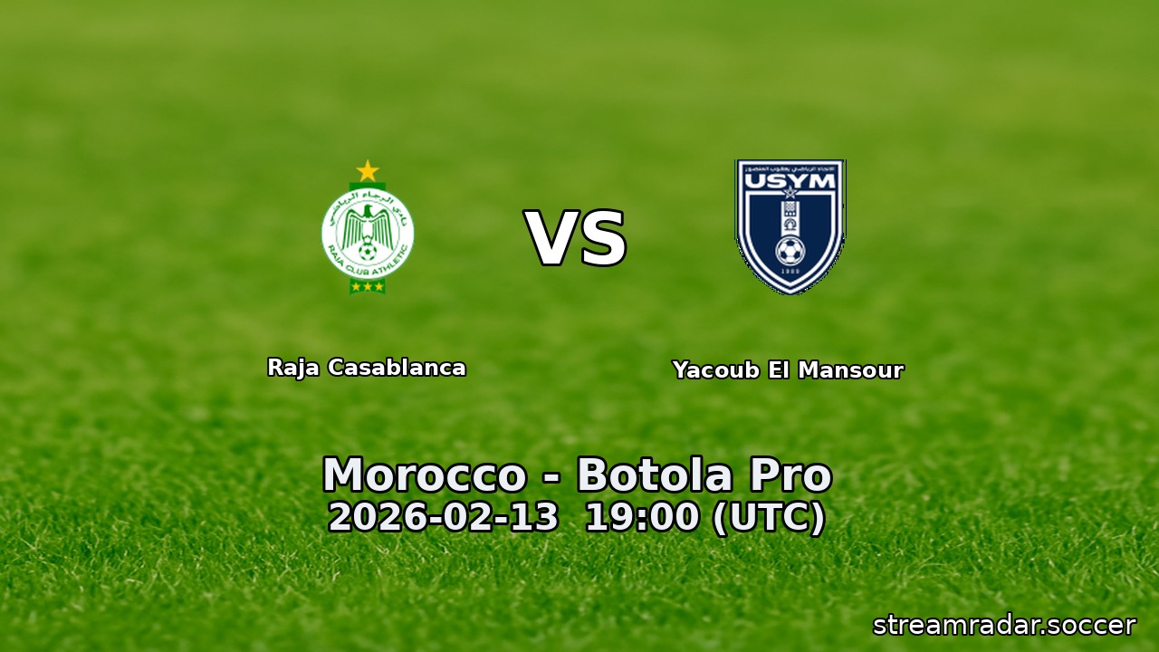 Raja Casablanca vs Yacoub El Mansour
