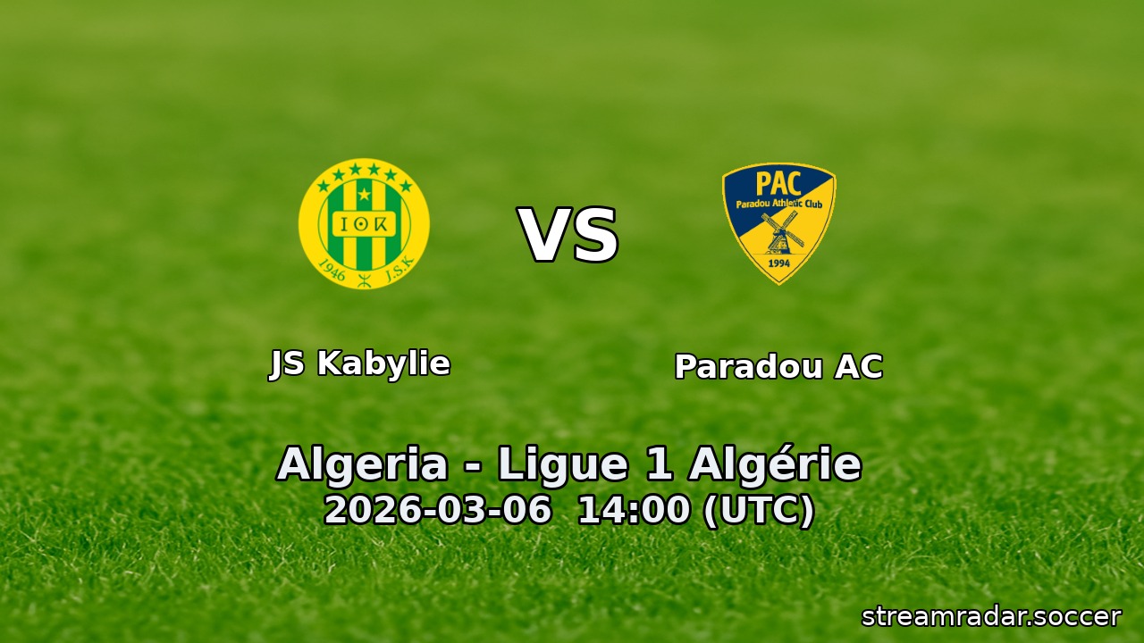 JS Kabylie vs Paradou AC