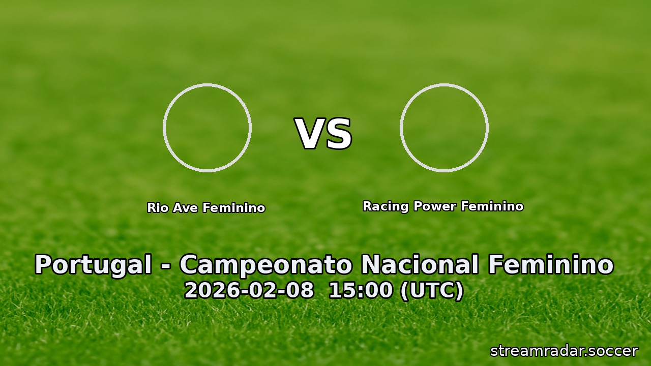 Rio Ave Feminino vs Racing Power Feminino