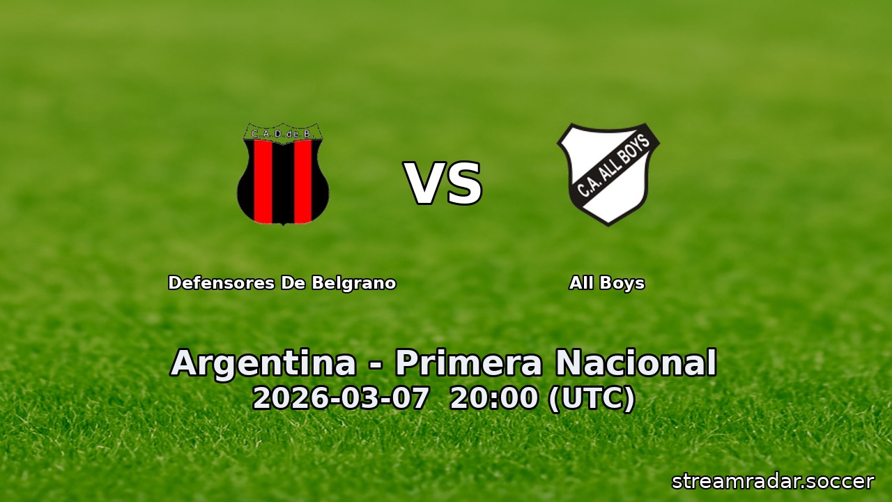 Defensores De Belgrano vs All Boys