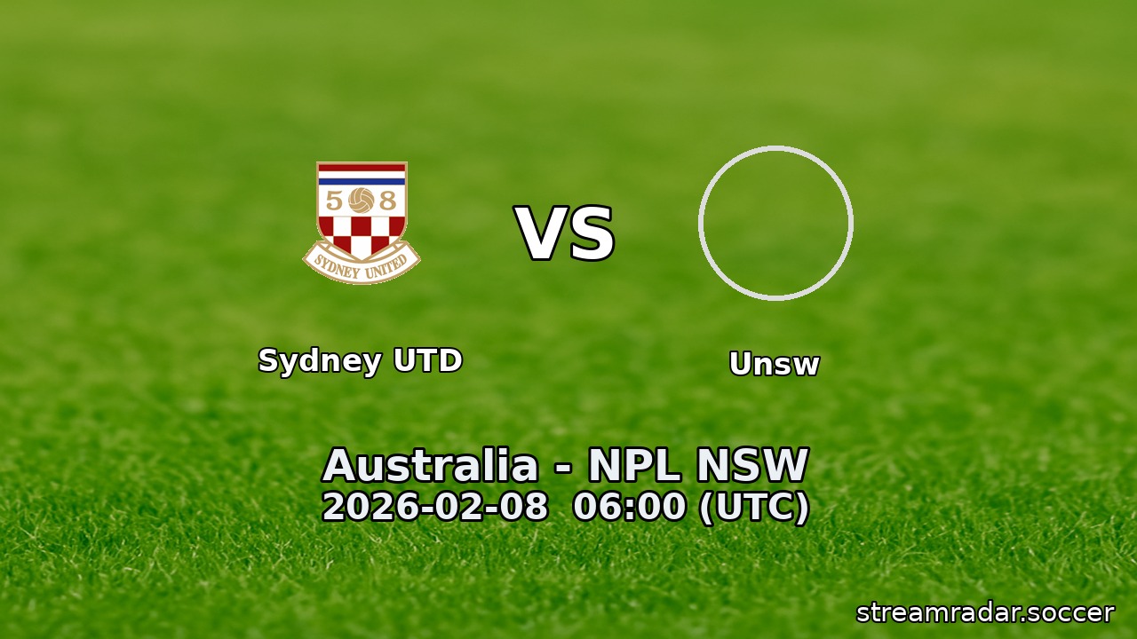 Sydney UTD vs Unsw