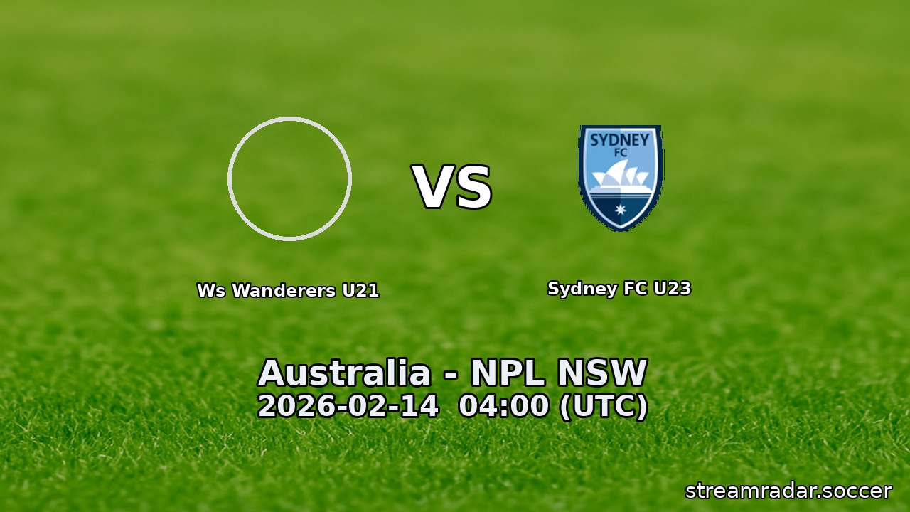 Ws Wanderers U21 vs Sydney FC U23