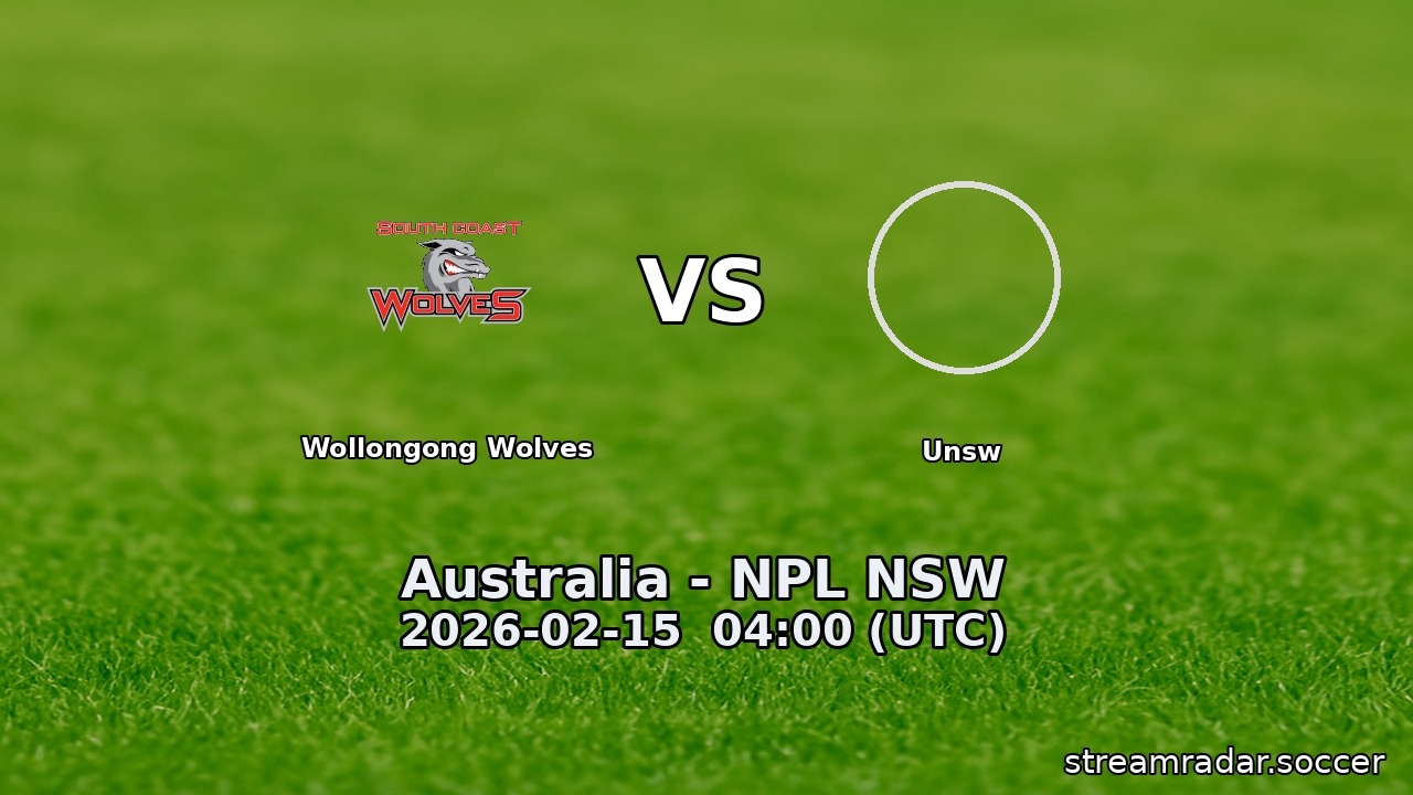 Wollongong Wolves vs Unsw