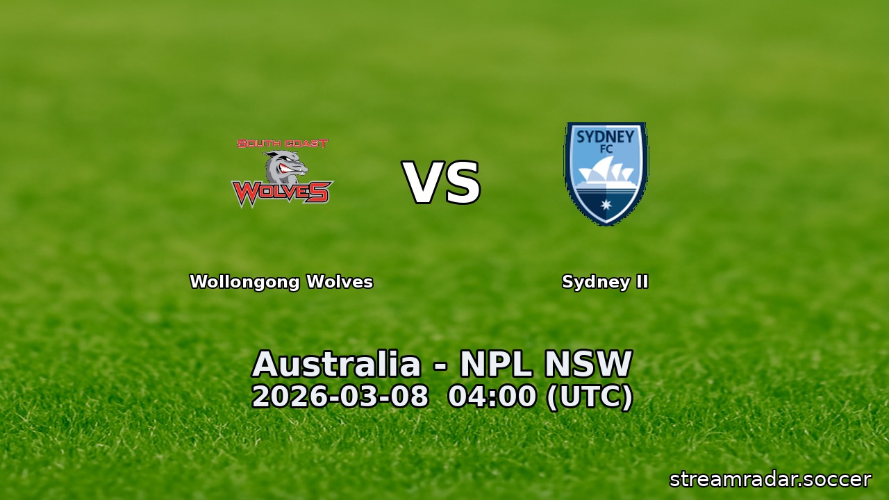 Wollongong Wolves vs Sydney II