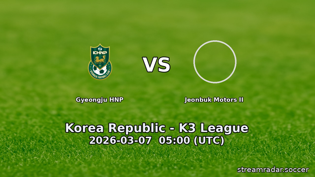 Gyeongju HNP vs Jeonbuk Motors II