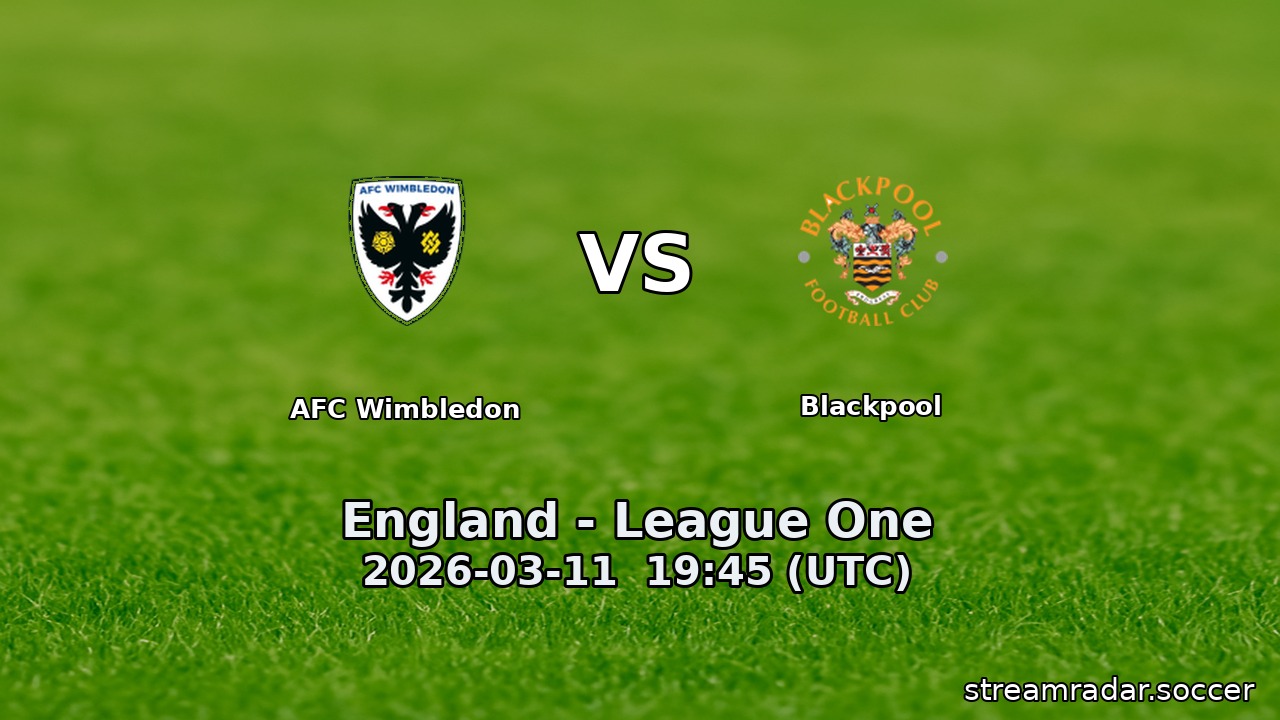 AFC Wimbledon vs Blackpool