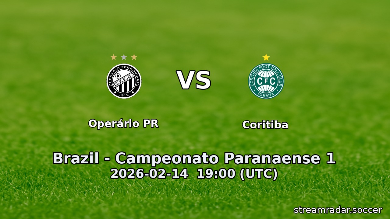Operário PR vs Coritiba