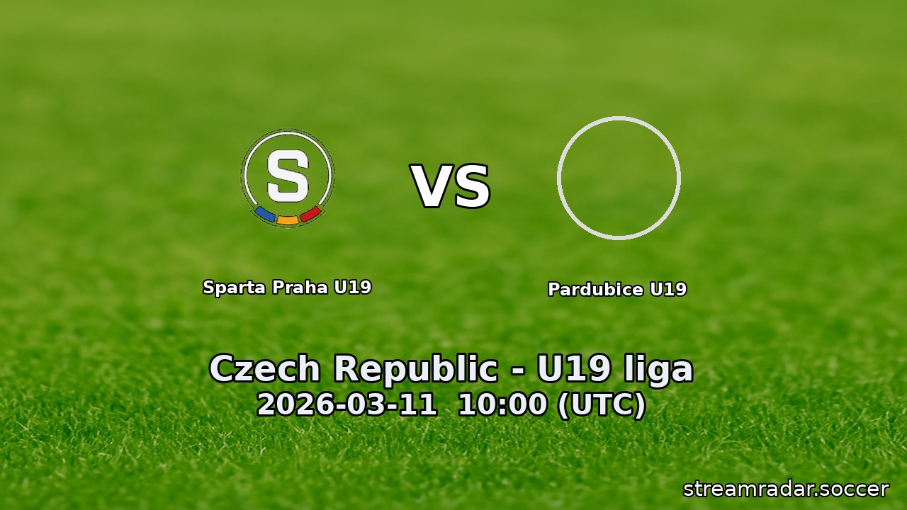 Sparta Praha U19 vs Pardubice U19