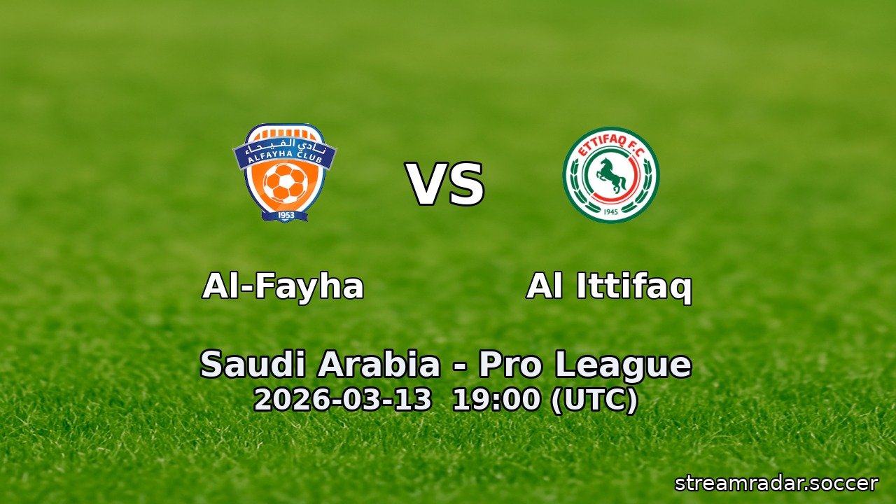 Al-Fayha vs Al Ittifaq