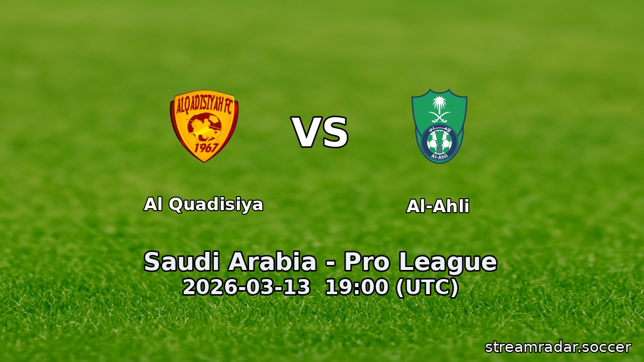 Al Quadisiya vs Al-Ahli