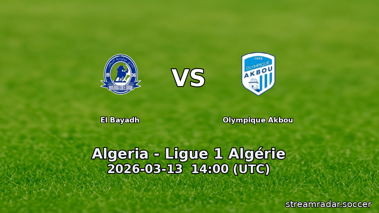 El Bayadh vs Olympique Akbou