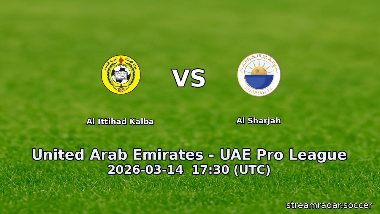 Al Ittihad Kalba vs Al Sharjah