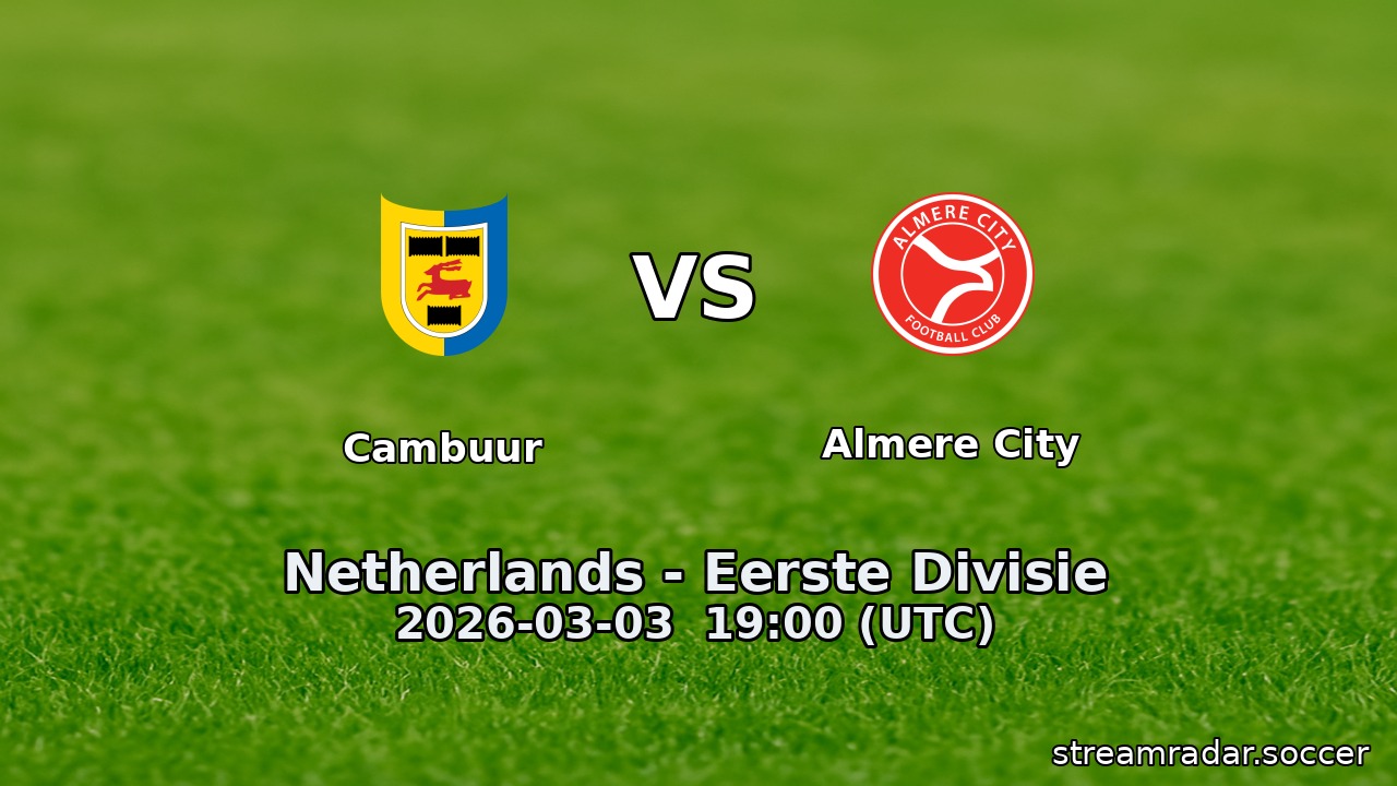 Cambuur vs Almere City