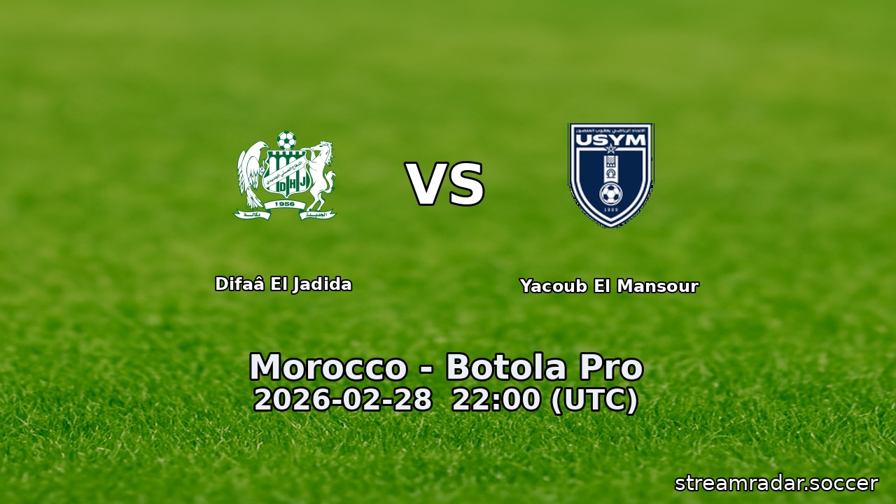Difaâ El Jadida vs Yacoub El Mansour