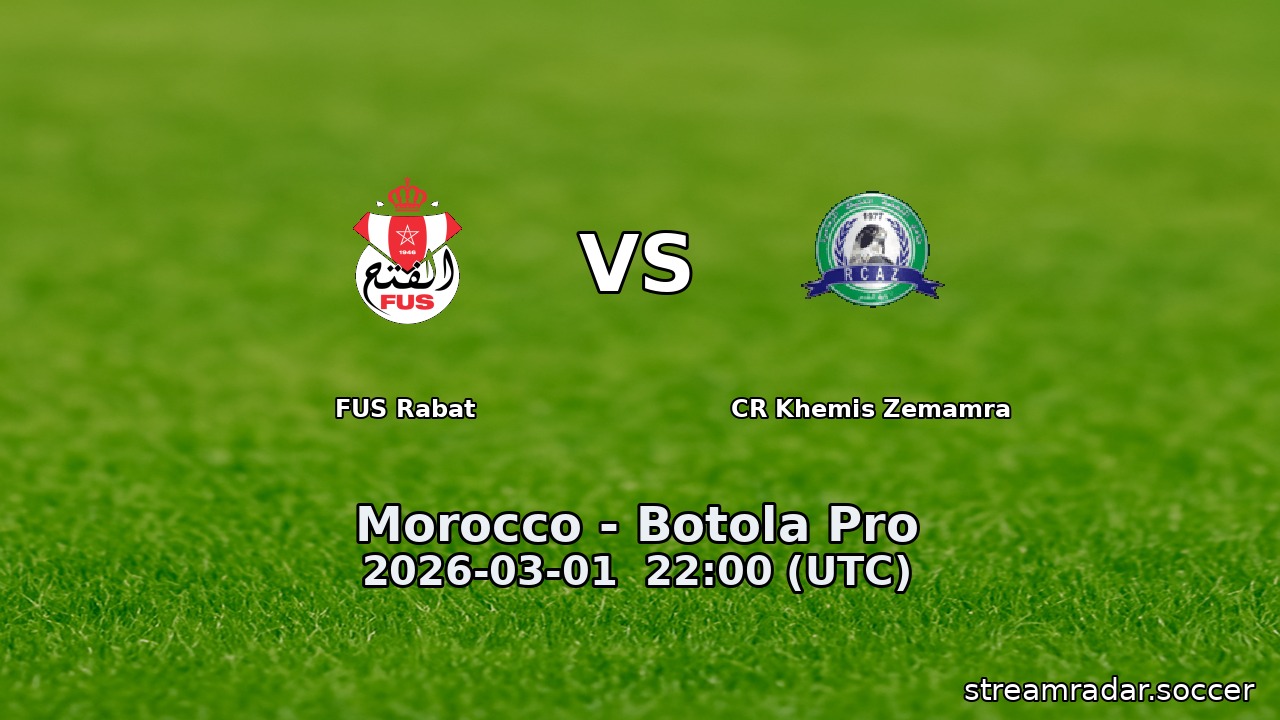 FUS Rabat vs CR Khemis Zemamra