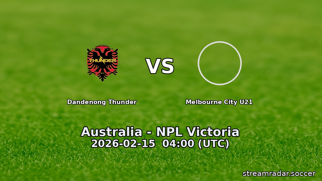 Dandenong Thunder vs Melbourne City U21