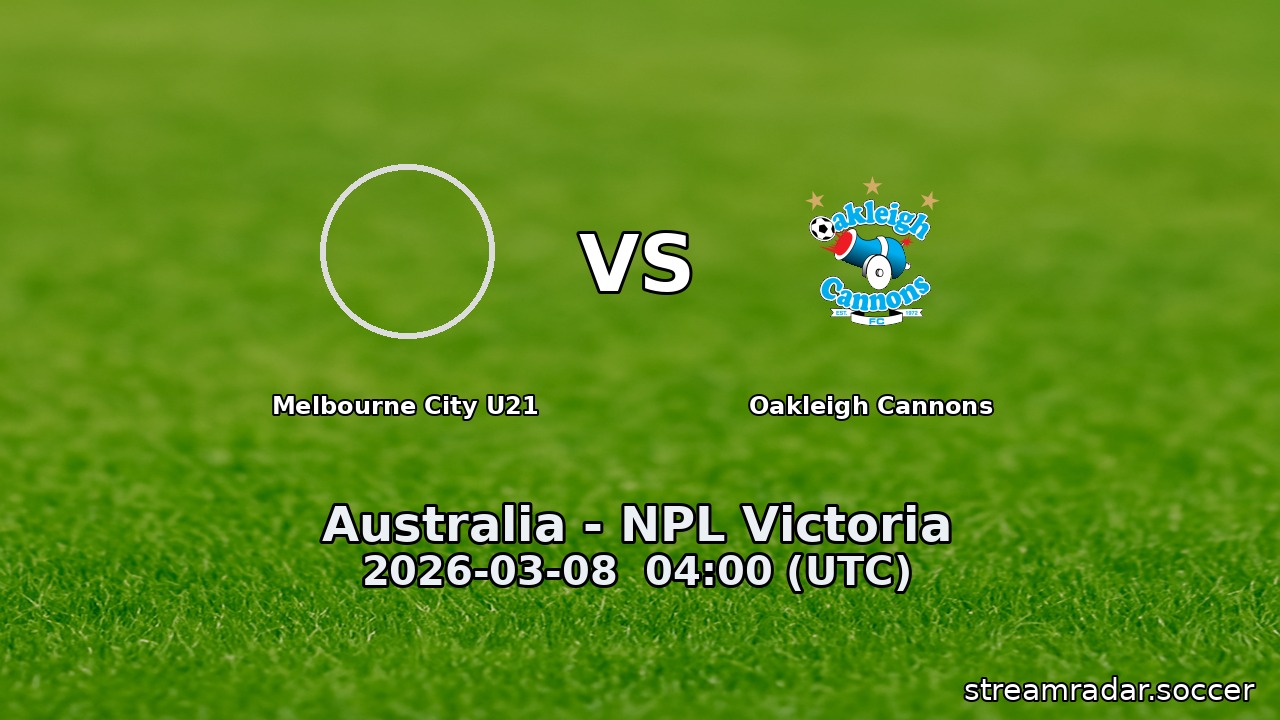 Melbourne City U21 vs Oakleigh Cannons