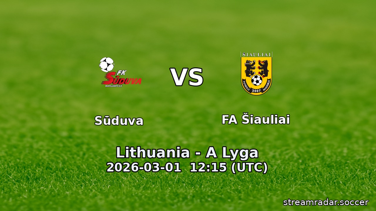 Sūduva vs FA Šiauliai