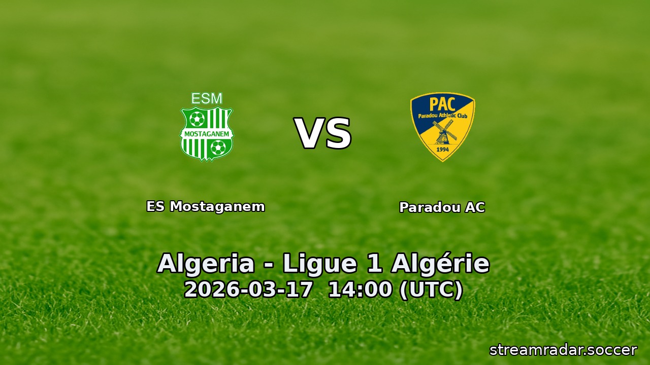 ES Mostaganem vs Paradou AC