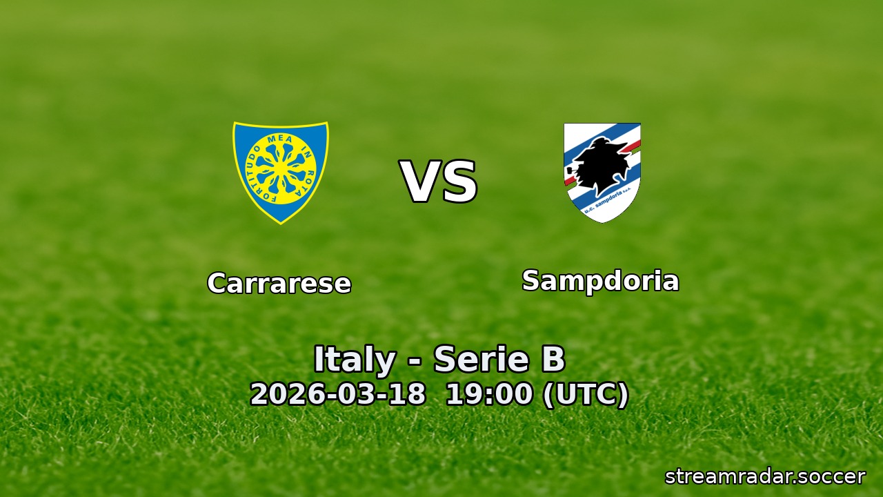 Carrarese vs Sampdoria