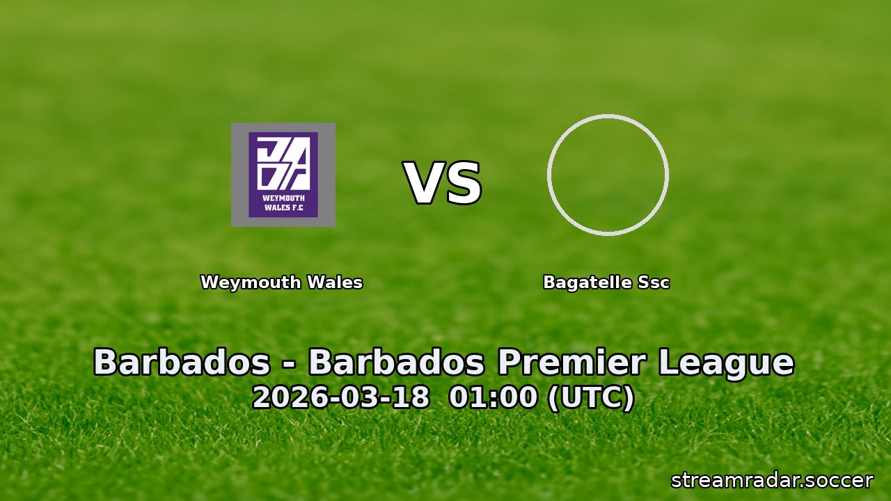 Weymouth Wales vs Bagatelle Ssc