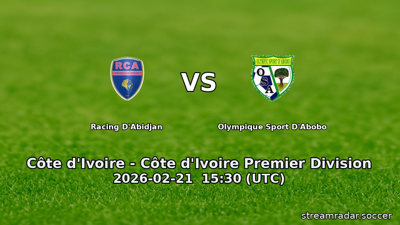 Racing D'Abidjan vs Olympique Sport D'Abobo