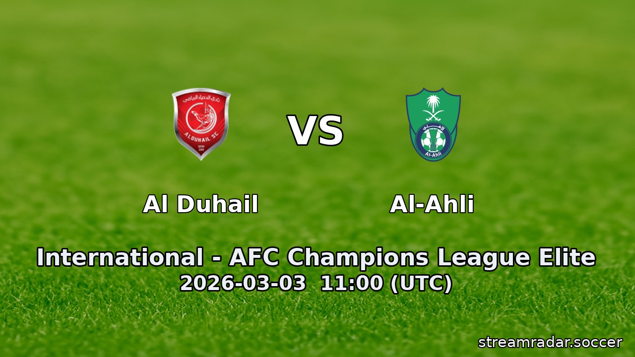 Al Duhail vs Al-Ahli