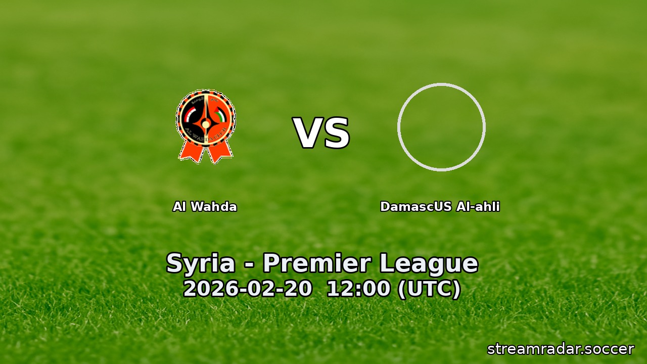 Al Wahda vs DamascUS Al-ahli
