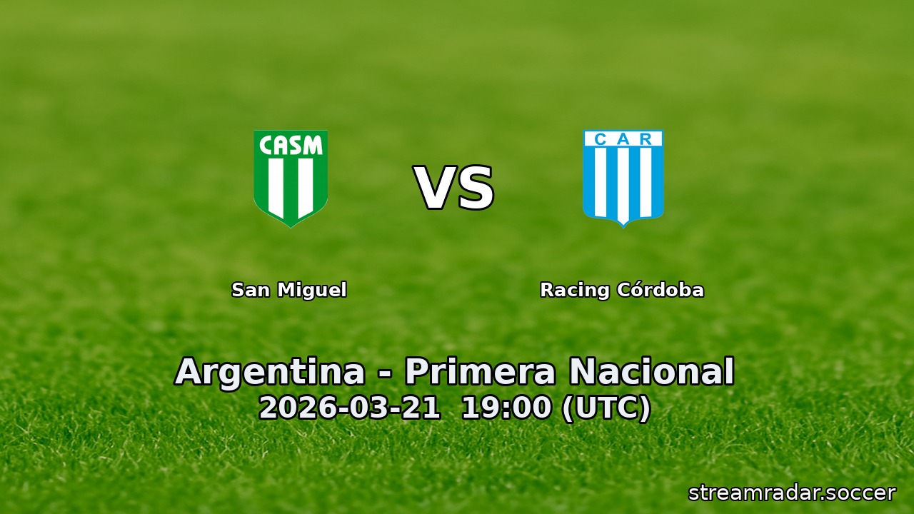 San Miguel vs Racing Córdoba