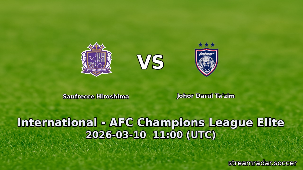 Sanfrecce Hiroshima vs Johor Darul Ta'zim