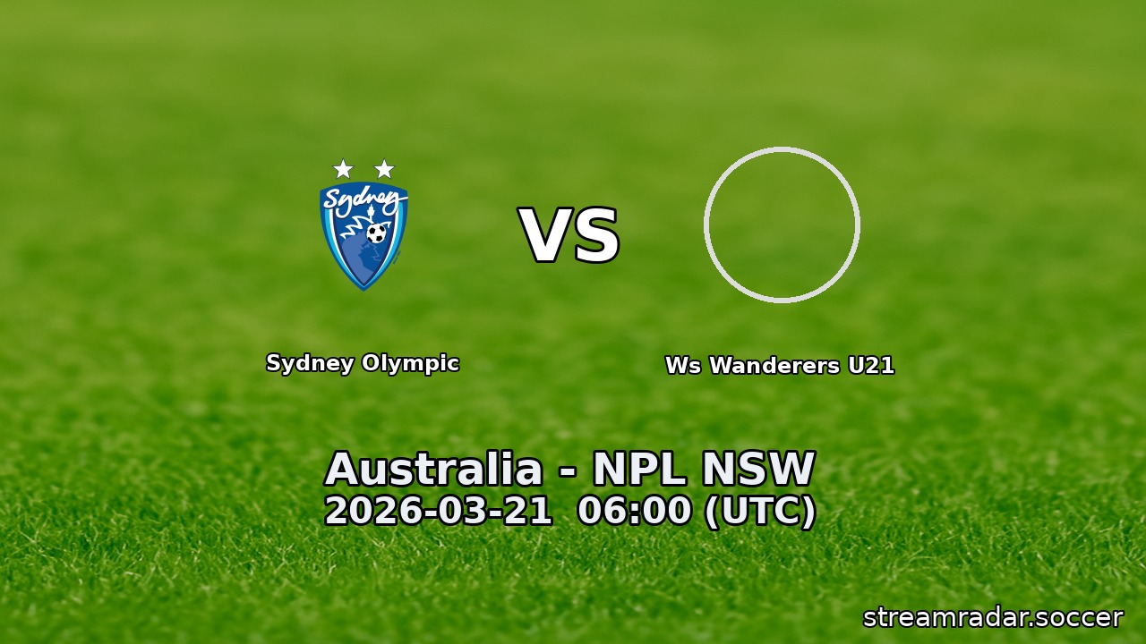 Sydney Olympic vs Ws Wanderers U21