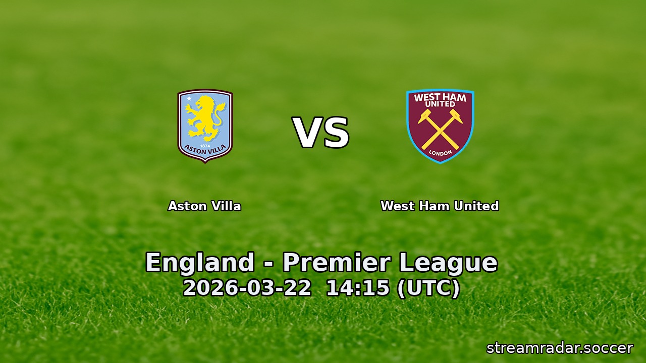 Aston Villa vs West Ham United