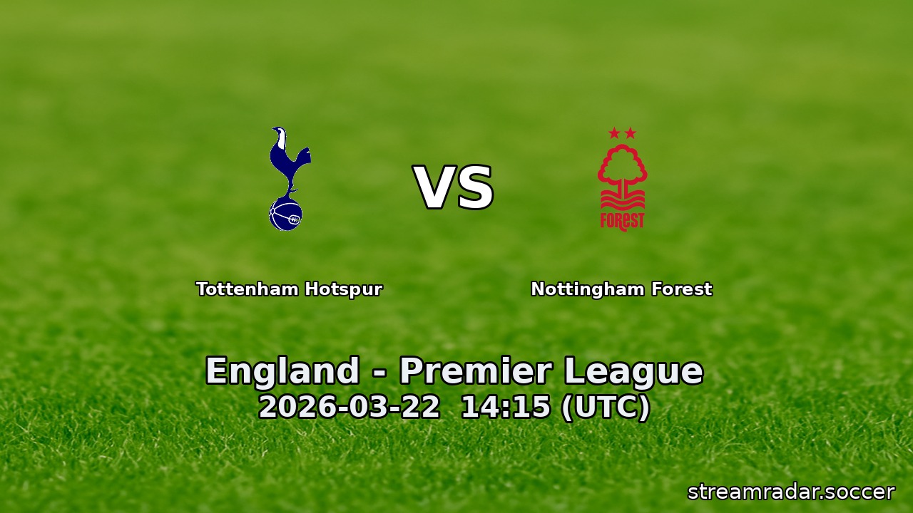 Tottenham Hotspur vs Nottingham Forest
