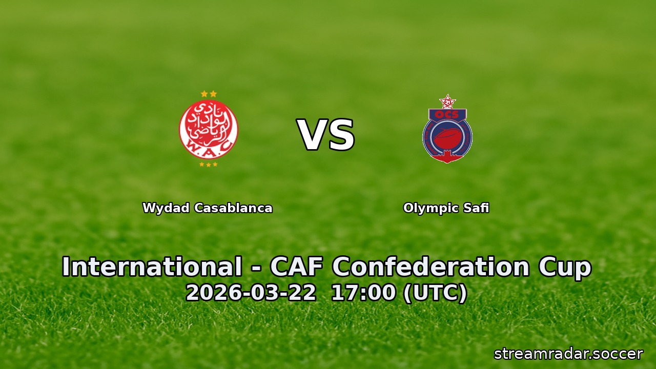 Wydad Casablanca vs Olympic Safi