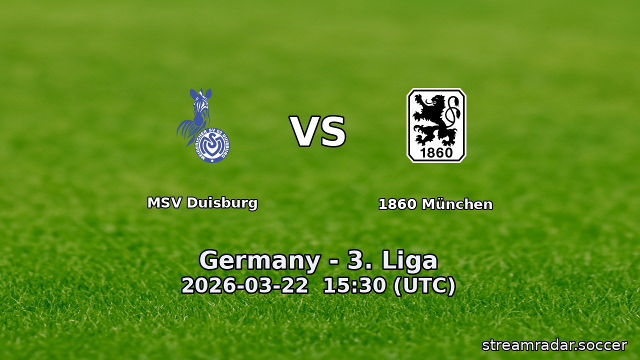 MSV Duisburg vs 1860 München