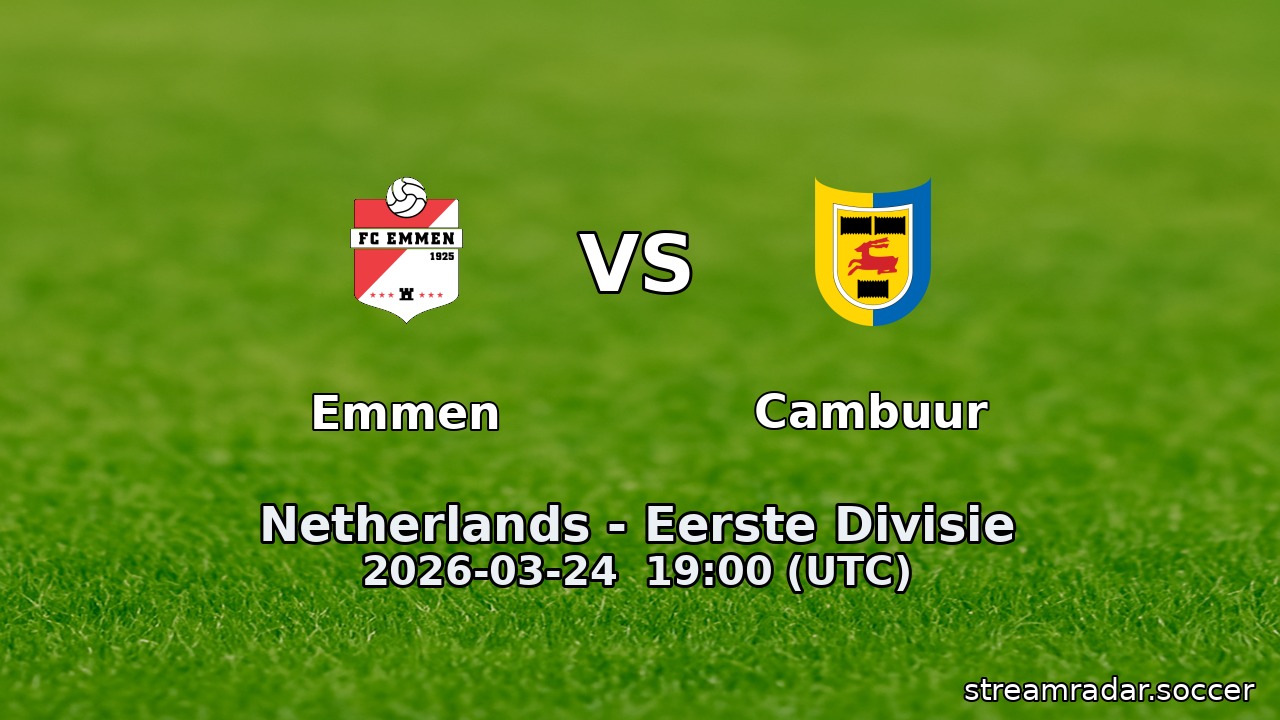 Emmen vs Cambuur