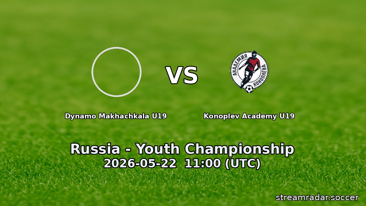 Dynamo Makhachkala U19 vs Konoplev Academy U19
